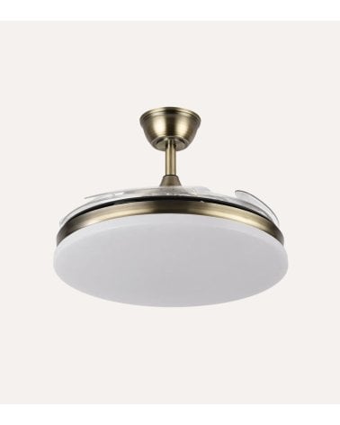 Ventilador de Techo y Lámpara LED Tridente con Aspas Retráctiles