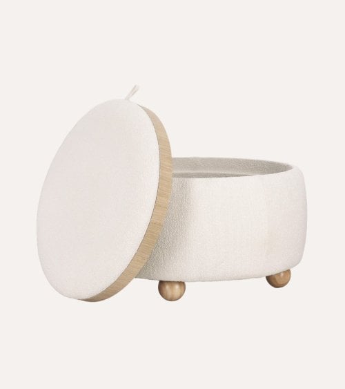 Puff con Contenedor Irisha de Madera y Poliéster