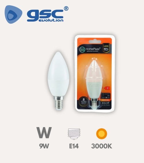 Bombilla LED Vela E14 9W