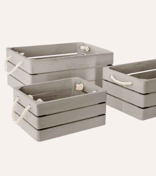 Caja Dream con Asas de Cuerda de Madera
