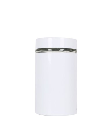 Tarro de Acero con Ventana de Vidrio en Color Blanco-2