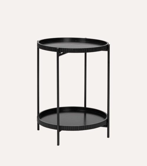 Mesa Auxiliar Circular Herdys de 2 Niveles de Acero