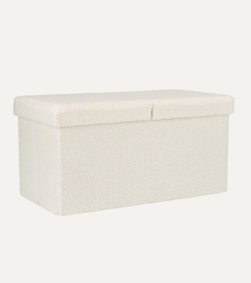 Puff Doble Plegable de Borreguillo con Almacenaje