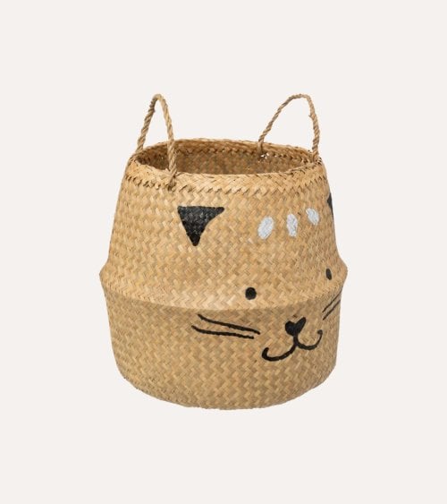Cesta Infantil Plegable Gato de Caña