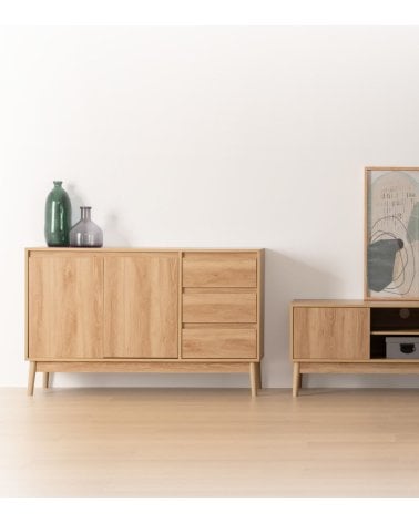 Aparador Abana con 2 Puertas y 3 Cajones de MDF