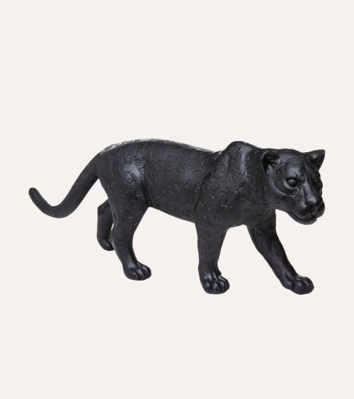 Figura Decorativa Leopardo Cazando de Poliresina