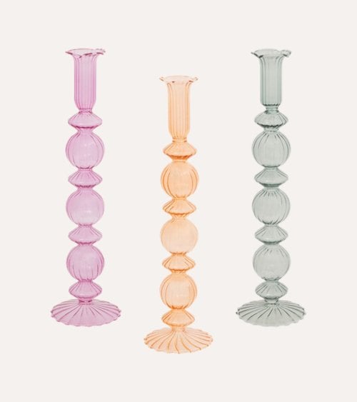 Candelabro Alto Pila de Vidrio