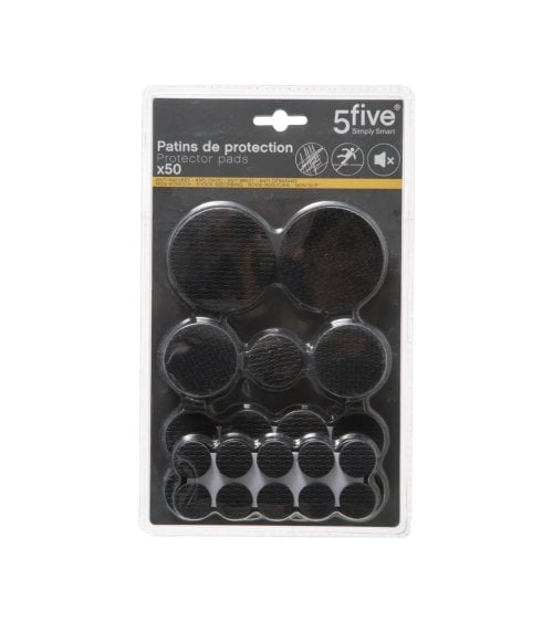 Pack de Protección con 50 Fieltros Adhesivos en Negro-1