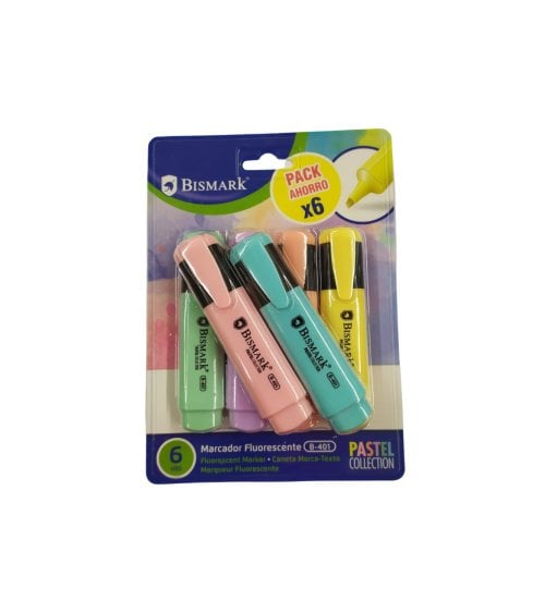 Marcadores Fluorescentes Pastel Pack 6 unidades-1
