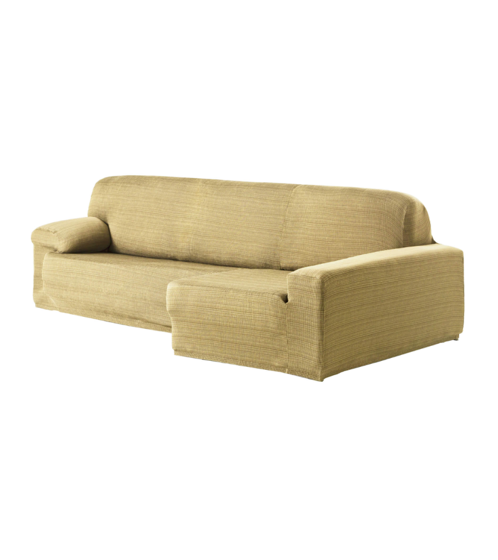 Funda para sofa chaise longue elástica tejido Zeus. Con brazo corto o  largo. Medida: 250 a 310 cms.