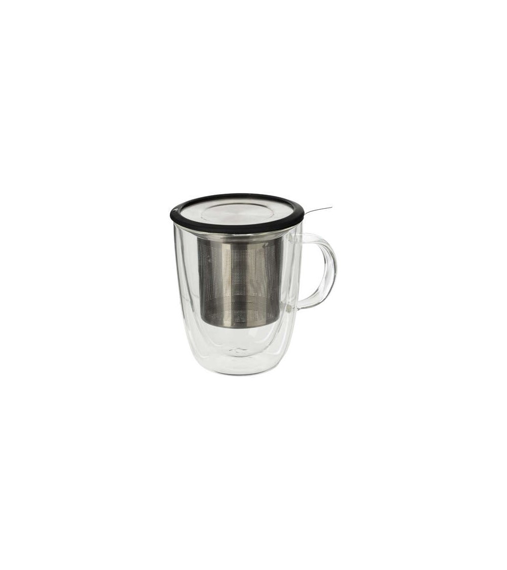 Taza de Cristal para Infusión de Té y Café con Doble Capa Aislante Termico
