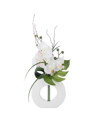 Orquídeas Artificiales en Jarrón Decorativo para Hogar, Oficina o baño