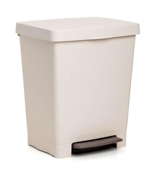 Cubo de basura metálico con pedal, papelera cilíndrica de metal para baño,  cocina, aseo u oficina (12 litros, 35,5 x 24,5 x 31 c