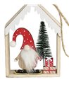 Colgante de Navidad con Forma de Casa con Gnomo Papa Noel