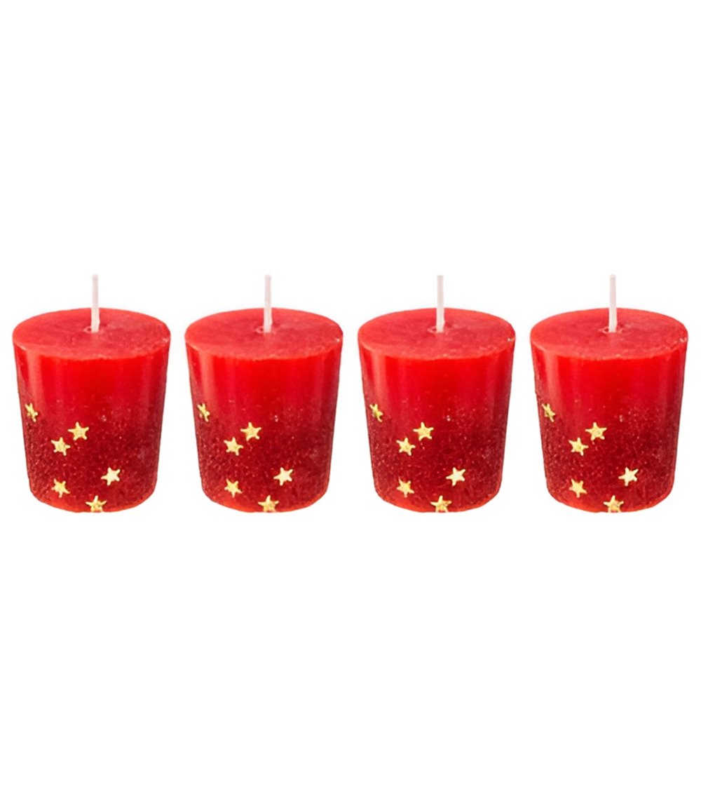 4 velas votivas rojas