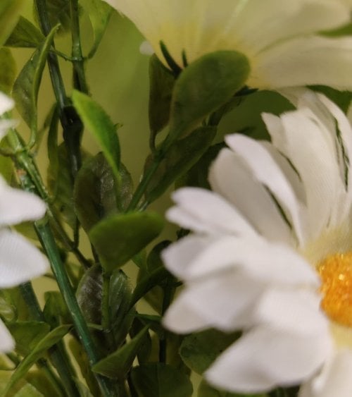 Margarita Blanca Artificial de 70 cm - Decoracion Floral para Interiores-2